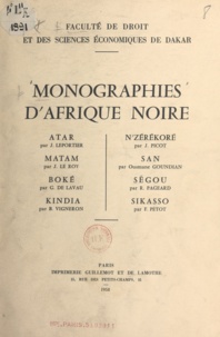 G. de Lavau et Ousmane Goundian - Monographies d'Afrique noire.