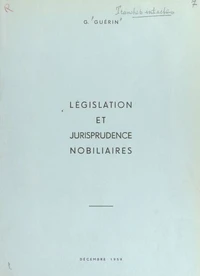 Législation et jurisprudence nobiliaires