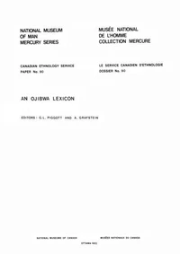 Ojibwa lexicon