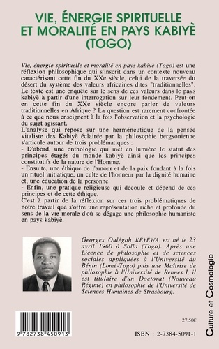 Vie, énergie spirituelle et moralité en pays kabiyè, Togo
