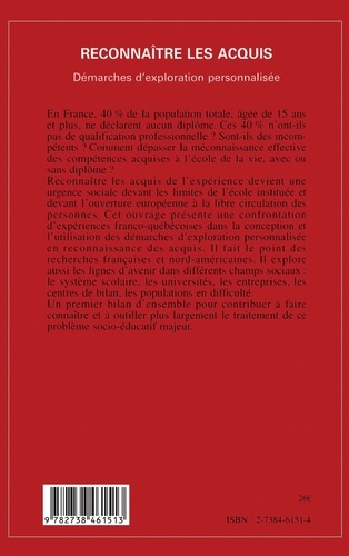Reconnaitre Les Acquis. Demarches D'Exploration Personnalisee, Edition Remise A Jour