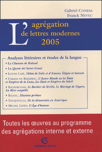 Gabriel Conesa et Franck Neveu - L'agrégation de lettres modernes.