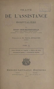 Traité de l'assistance hospitalière (3)