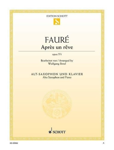 Gabriel Fauré - Après un rêve - op. 7/1. alto saxophone in Eb and piano..