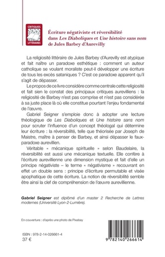 Ecriture négativiste et réversibilité dans "Les Diaboliques" et "Une histoire sans nom" de Jules Barbey d'Aurevilly