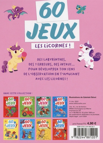 60 jeux Les licornes !