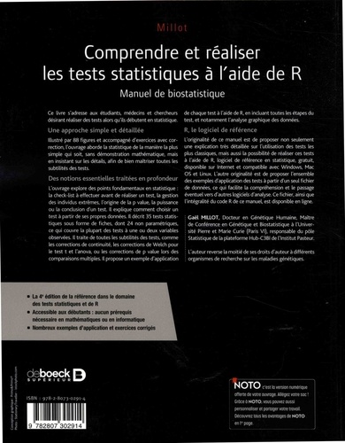 Comprendre et réaliser les tests statistiques à l'aide de R. Manuel de biostatistique 4e édition