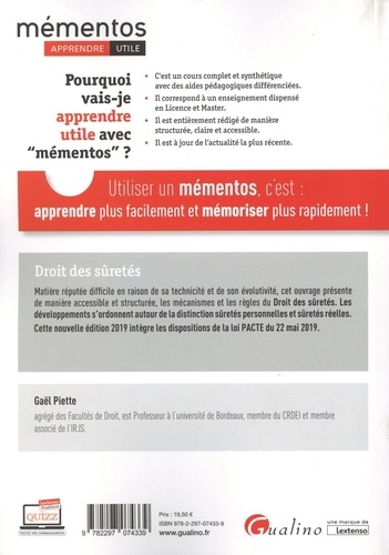 Droit des sûretés  Edition 2019-2020