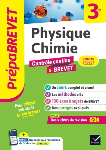 Gaëlle Cormerais et Joël Carrasco - Prépabrevet Physique-Chimie 3e - Nouveau Brevet 2025 - cours, méthodes &amp; sujets de brevet corrigés.