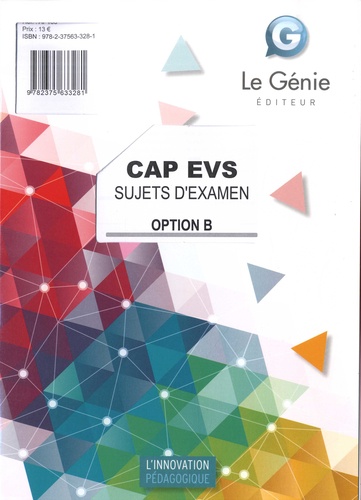CAP EVS Option B. Sujets d'examen  Edition 2019
