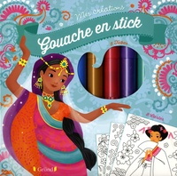 Gaëlle Souppart - Gouache en stick - Avec 5 tubes, 1 pochoir, 8 cartes à décorer.