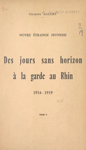 Notre étrange jeunesse (2). Des jours sans horizon à la garde au Rhin, 1916-1919