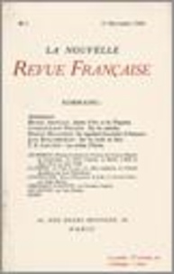  Gallimard - La Nouvelle Revue Française (1908-1943) N° 1 novembre 1908 : .