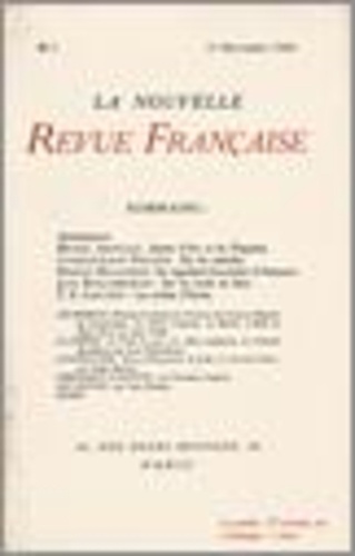 La Nouvelle Revue Française (1908-1943) N° 1 novembre 1908