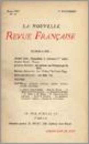 La Nouvelle Revue Française (1908-1943) N° 10 novembre 1909