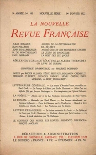 La Nouvelle Revue Française (1908-1940) N° 100 janvier 1922