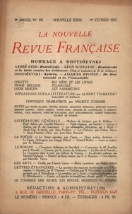  Gallimard - La Nouvelle Revue Française (1908-1943) N° 101 février 1922 : .