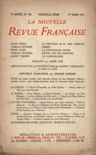 La Nouvelle Revue Française (1908-1940) N° 102 mars 1922