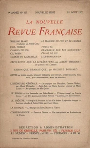 La Nouvelle Revue Française (1908-1940) N° 107 août 1922