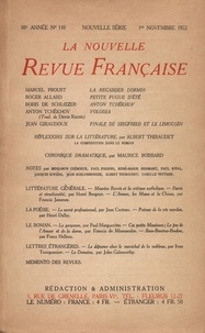  Gallimard - La Nouvelle Revue Française (1908-1943) N° 110 novembre 1922 : .