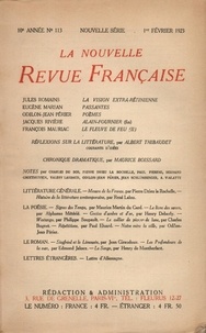  Gallimard - La Nouvelle Revue Française (1908-1943) N° 113 février 1923 : .