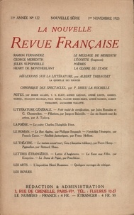  Gallimard - La Nouvelle Revue Française (1908-1943) N° 122 novembre 1923 : .