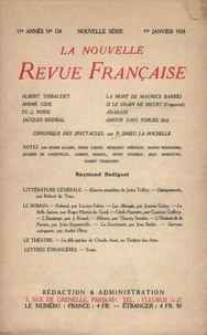 La Nouvelle Revue Française (1908-1940) N° 124 janvier 1924