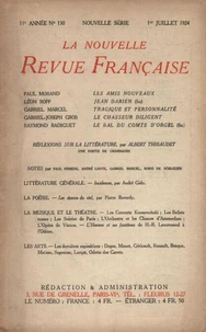 La Nouvelle Revue Française (1908-1940) N° 130 juillet 1924