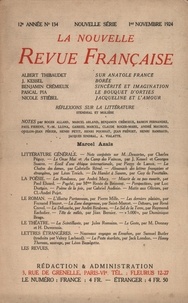  Gallimard - La Nouvelle Revue Française (1908-1943) N° 134 novembre 1924 : .