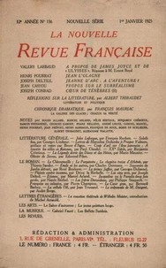 La Nouvelle Revue Française (1908-1940) N° 136 janvier 1925