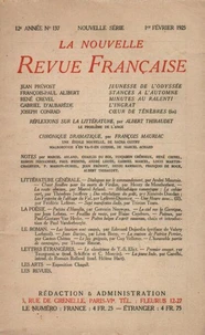 La Nouvelle Revue Française (1908-1940) N° 137 février 1925