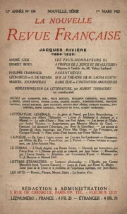 La Nouvelle Revue Française (1908-1940) N° 138 mars 1925