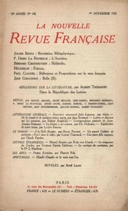 La Nouvelle Revue Française (1908-1940) N° 146 novembre 1925
