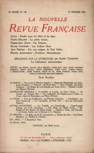 La Nouvelle Revue Française (1908-1940) N° 149 février 1926