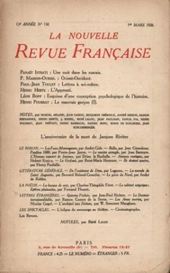 La Nouvelle Revue Française (1908-1940) N° 150 mars 1926