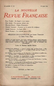 La Nouvelle Revue Française (1908-1940) N° 152 mai 1926