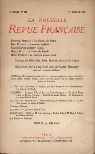  Gallimard - La Nouvelle Revue Française (1908-1943) N° 154 juillet 1926 : .