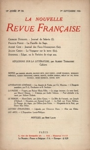  Gallimard - La Nouvelle Revue Française (1908-1943) N° 156 sept 1926 : .