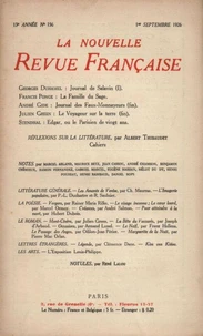La Nouvelle Revue Française (1908-1940) N° 156 sept 1926