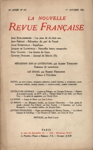  Gallimard - La Nouvelle Revue Française (1908-1943) N° 157 octobre 1926 : .