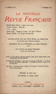 La Nouvelle Revue Française (1908-1940) N° 161 février 1927