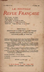 La Nouvelle Revue Française (1908-1940) N° 163 avril 1927