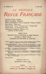 La Nouvelle Revue Française (1908-1940) N° 165 juin 1927