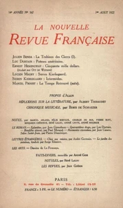 La Nouvelle Revue Française (1908-1940) N° 167 août 1927