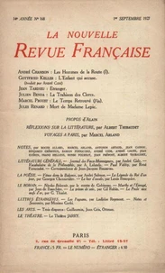 La Nouvelle Revue Française (1908-1940) N° 168 sept 1927