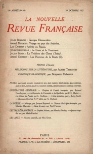 La Nouvelle Revue Française (1908-1940) N° 169 octobre 1927