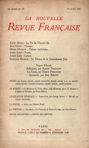  Gallimard - La Nouvelle Revue Française (1908-1943) N° 179 août 1928 : .