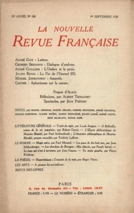 La Nouvelle Revue Française (1908-1940) N° 180 sept 1928
