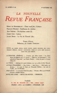  Gallimard - La Nouvelle Revue Française (1908-1943) N° 181 octobre 1928 : .