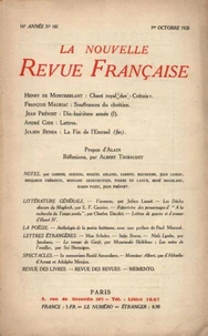 La Nouvelle Revue Française (1908-1940) N° 181 octobre 1928